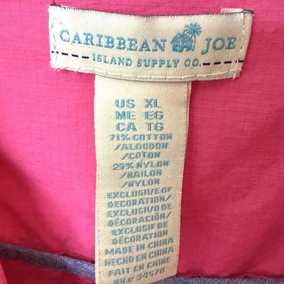 Caribbean Joe Jacket Women’s XL Utility Pink Pockets Button Up - Picture 2 of 7